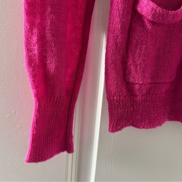 J. Crew Pink Alpaca Merino Wool Blend V-Neck Knit Cardigan Women’s Size Medium - Picture 9 of 16